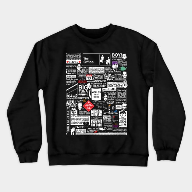 Wise Words From The Office - The Office Quotes Crewneck Sweatshirt by huckblade